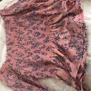 Floral Pink Smocked Top